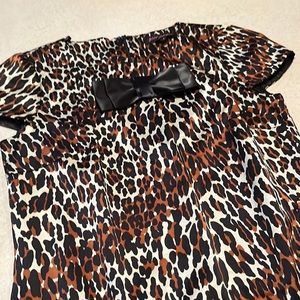Vintage Betsey Johnson Mini Dress, Leopard Print Silk Dress